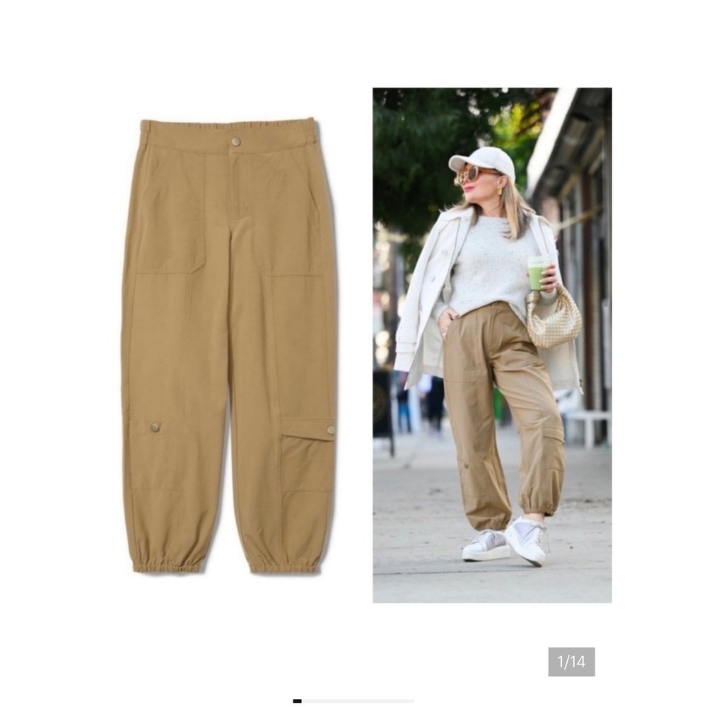 Cabi Galaxy Cargo Pants 6480 Tan Spring 2024 Women Medium NWT Joggers Utility